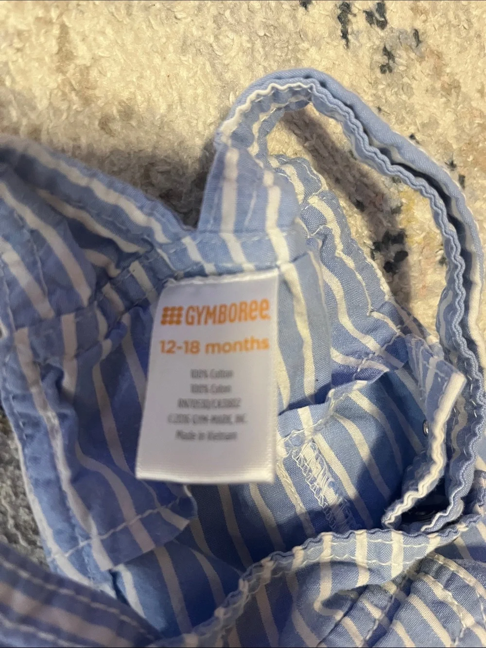 Gymboree Blue and White Striped Short Overalls